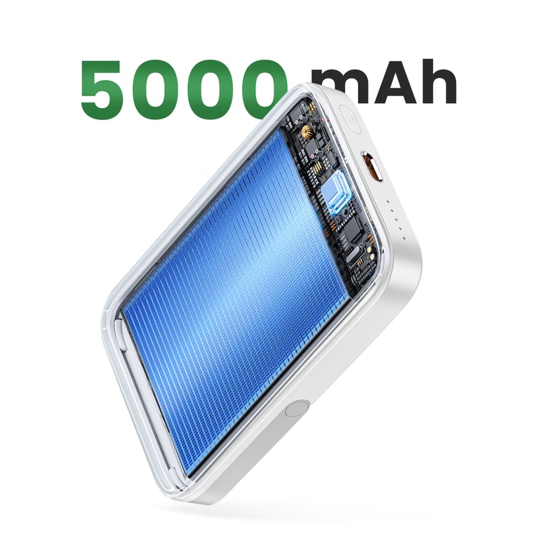Akashi Batterie de secours MagSafe 5000mAh fonction Magsafe + USB C Power Delivery - vue 4