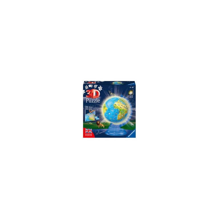 Ravensburger Puzzle 3D Adulte Globe Terrasé avec Lumière | Puzzles 3D pour Adultes Et Enfants De Ou Plus | Maquettes À Assembler De 180 Pièces | Cadeaux Enfants De Ou Plus