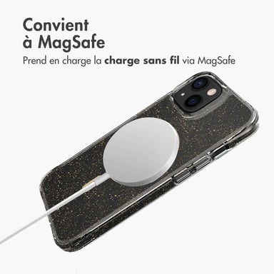imoshion Coque arrière transparente Pailletée avec MagSafe pour Apple iPhone 13 - Doré