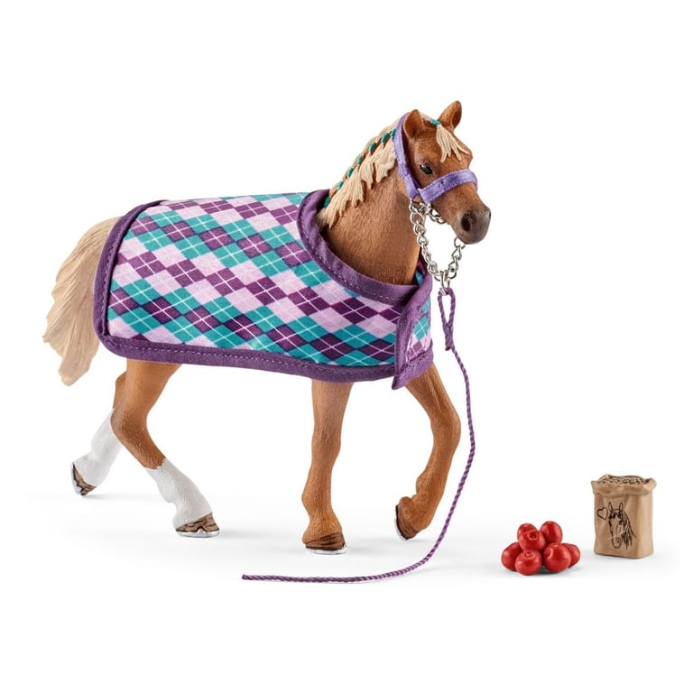 Figurine Cheval Club Horse Club Schleich Pur-sang anglais avec couverture 42360 Multicolore - Neuf