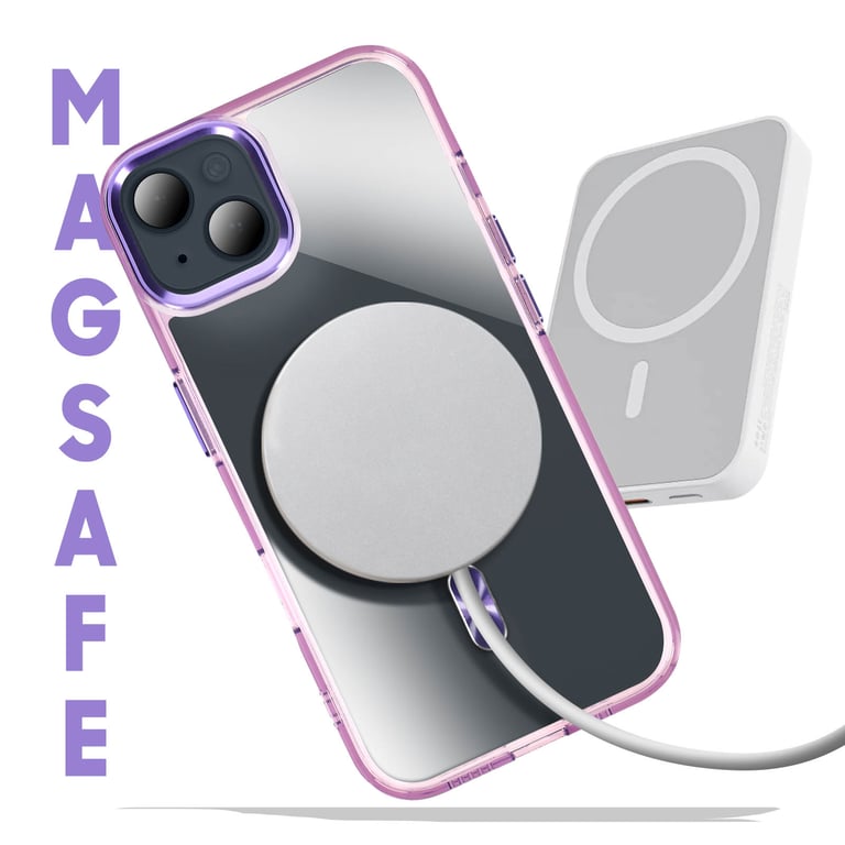 Avizar Violet Coque Magsafe Pour Iphone 15 Dos Cristal Color - Neuf - Image 3