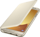 Samsung Funda protectora para Samsung Galaxy J7 Flip Wallet Dorado
