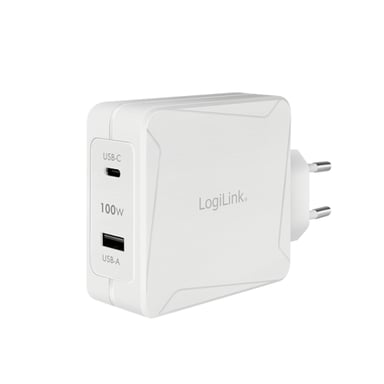 LogiLink PA0281 chargeur d'appareils mobiles Téléphone portable, Tablette Blanc Secteur Charge rapide Intérieure