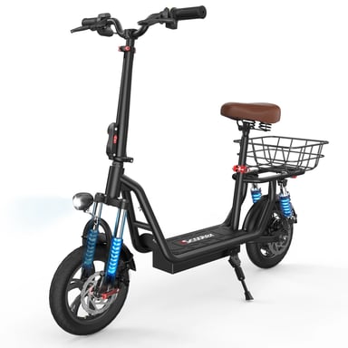 Trottinette Électrique i12 | Moteur 500W | Batterie 36V 7.5Ah | Pneus 12 Pouces | Vitesse Max 25 km/h | Autonomie 30-35 km | Noir