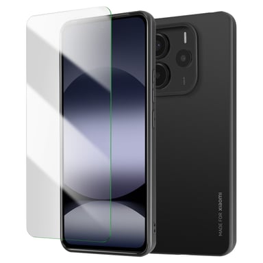 Pack Protection pour Xiaomi Redmi Note 14 4G Coque et Verre Trempé Noir