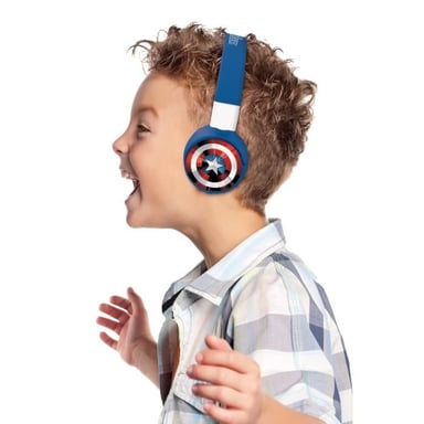 AVENGERS - Cuffia Bluetooth 2 in 1 - Cuffia a filo comoda e pieghevole per bambini con limitazioni sonore - LEXIBOOK