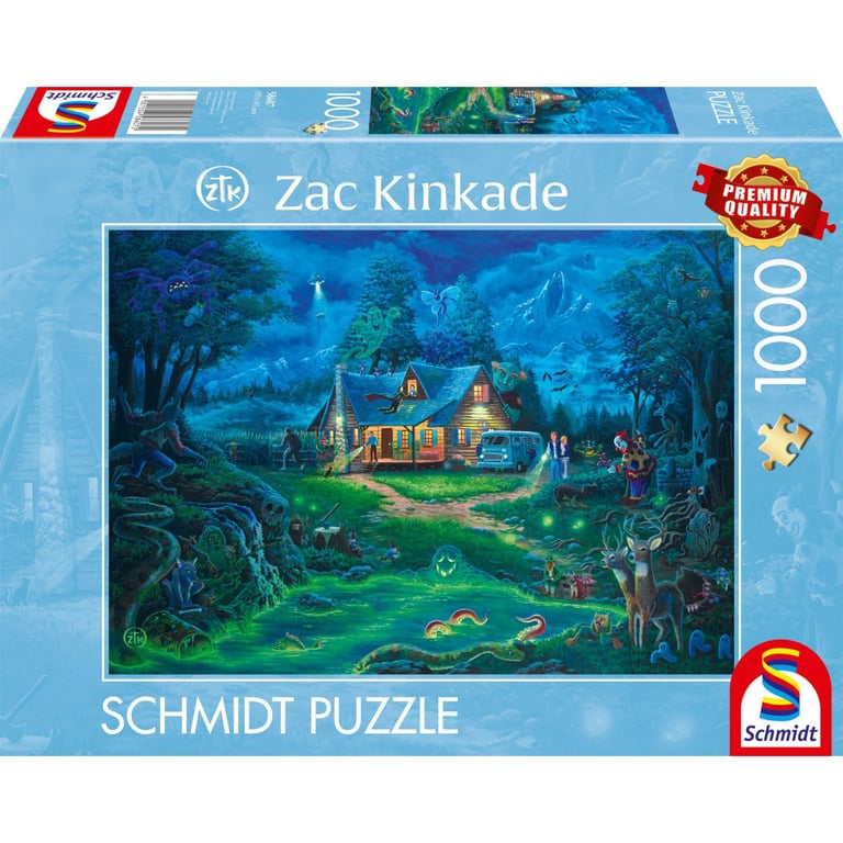 Puzzle 1000 pièces Schmidt Spiele Zac Kinkade Maison hantée illustration fantaisie néon Neuf
