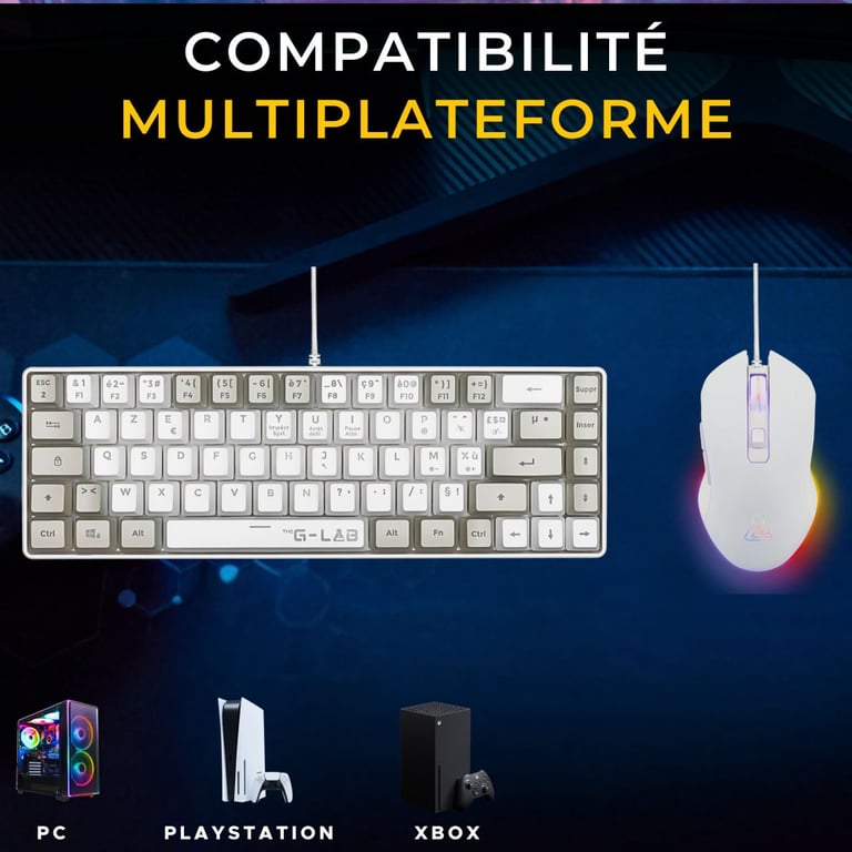 Pack 2 en 1 THE G LAB Combo Hydrogen Clavier AZERTY filaire - vue 3
