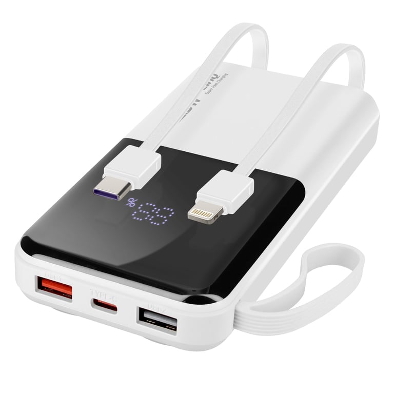Batterie de Secours 10000 mAh avec Câbles Lightning et USB type C Neuf - vue 4