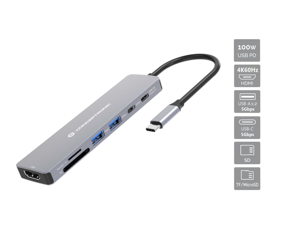Conceptronic DONN28G station d'accueil Avec fil USB 3.2 Gen 1 3.1 Gen 1 Type C Neuf