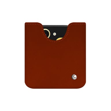 Pochette cuir Samsung Galaxy Z Flip6 -  - Orange - Cuir vegan