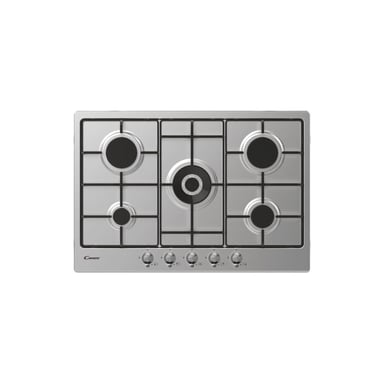 Candy Classic CHW74WTX Plaque de cuisson encastrable 75 cm Gaz 5 feux Acier inoxydable - Neuf