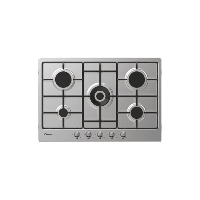 Plaque De Cuisson Candy CHW74WTX – Gaz 5 Foyers, Acier Inoxydable 74,5 cm