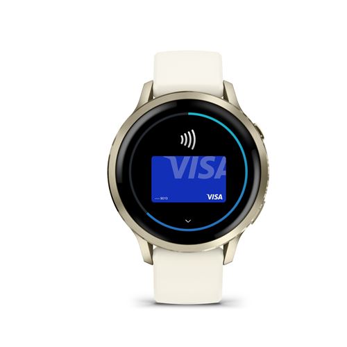 Venu 4 - Montre connectée 41 mm, GPS intégré en Acier et Silicone - Beige et Or - Neuf