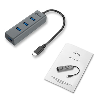 i-tec - HUB USB-C metálico de 4 puertos