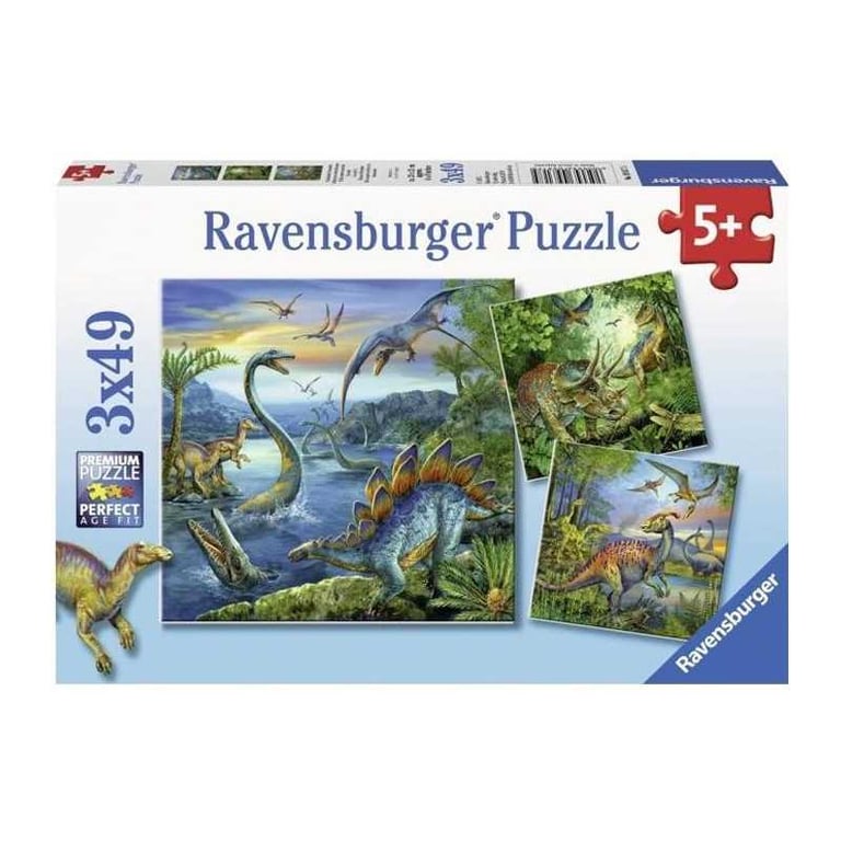 Puzzle 3 x 49 pièces : La fascination des dinosaures Ravensburger France - vue 3