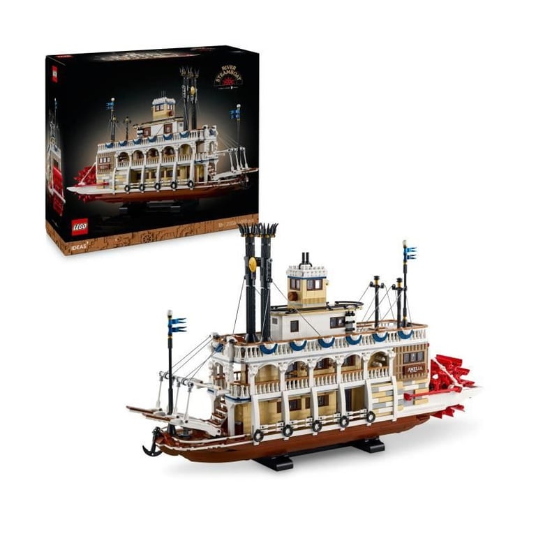 LEGO Ideas 21356 Le Bateau a Vapeur du Mississippi - Set de Construction pour Adulte - Neuf