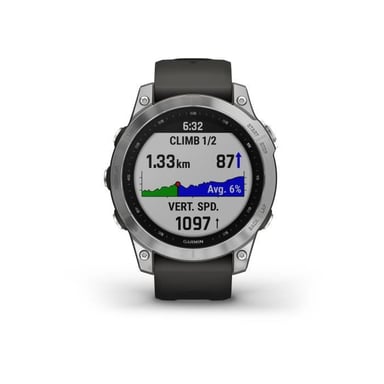 Montre GPS connectée - GARMIN - F?nix 7 - Argent avec bracelet gris