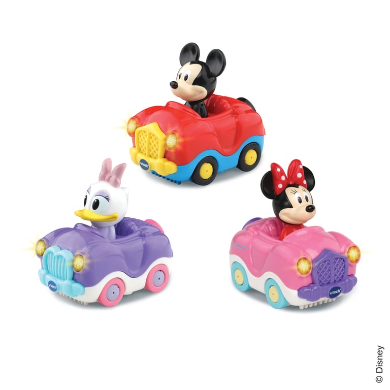 VTech Tut Tut Bolides Disney Coffret Trio Cabriolets 3 Voitures Interactives Minnie Daisy Et Mickey Mouse Jouet Musical Et Sonore Cadeau Enfant De Ã€ Contenu en Français - vue 4