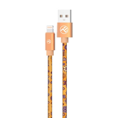 Cable USB a Lightning Tellur Graffiti, 3A, 1m, naranja