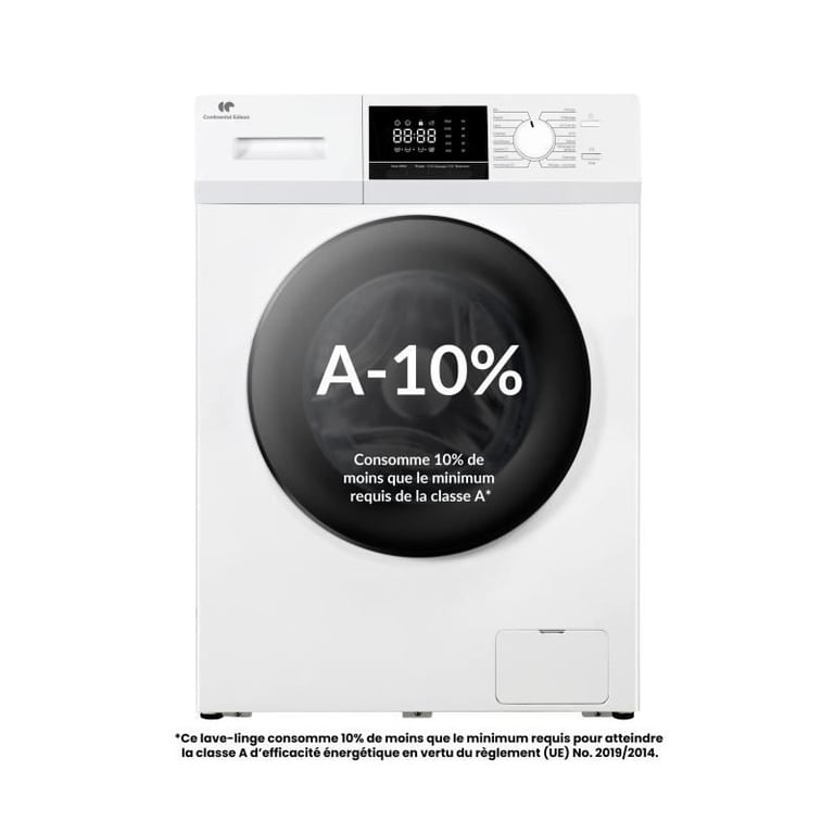Lave linge hublot CONTINENTAL EDISON CELL8140IW1 8kg Moteur induction 60 cm 1400 trsmin - vue 3