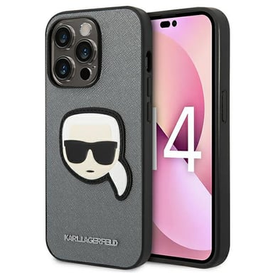 Cover per iPhone 14 Pro Effetto Pelle Karl Head 3D Protezione Chic