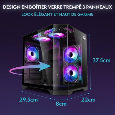 Vibox PC Gamer Complet - Ryzen 3 3200G, Graphiques intégrés, 8 Go RAM, 480 Go SSD, Linux, WiFi