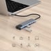 Adaptador multipuerto USB-C USB-A, USB-C, HDMI, RJ45 Grey