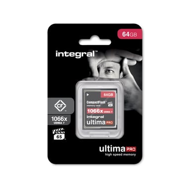 Integral INCF64G1066X memoria flash 64 GB CompactFlash (64GB COMPACT FLASH MEMORY CARD CF UDMA 7 VPG-65 UP TO R-155 W-130 1066X INTEGRAL)