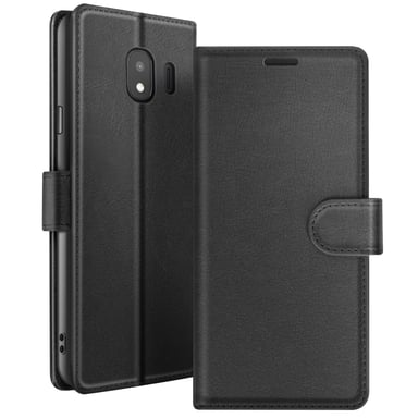 Étui Portefeuille pour Samsung J4 Support et Languette Magnétique Noir