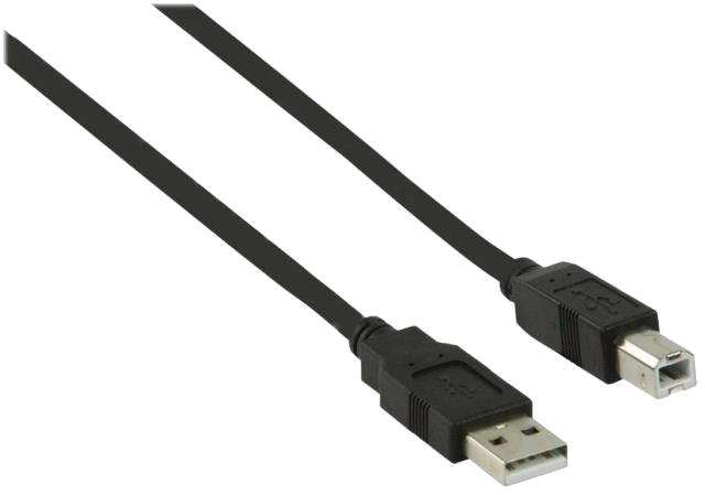NEDIS USB 2.0 Cable - A Male - B Male - 0.5 m - Noir