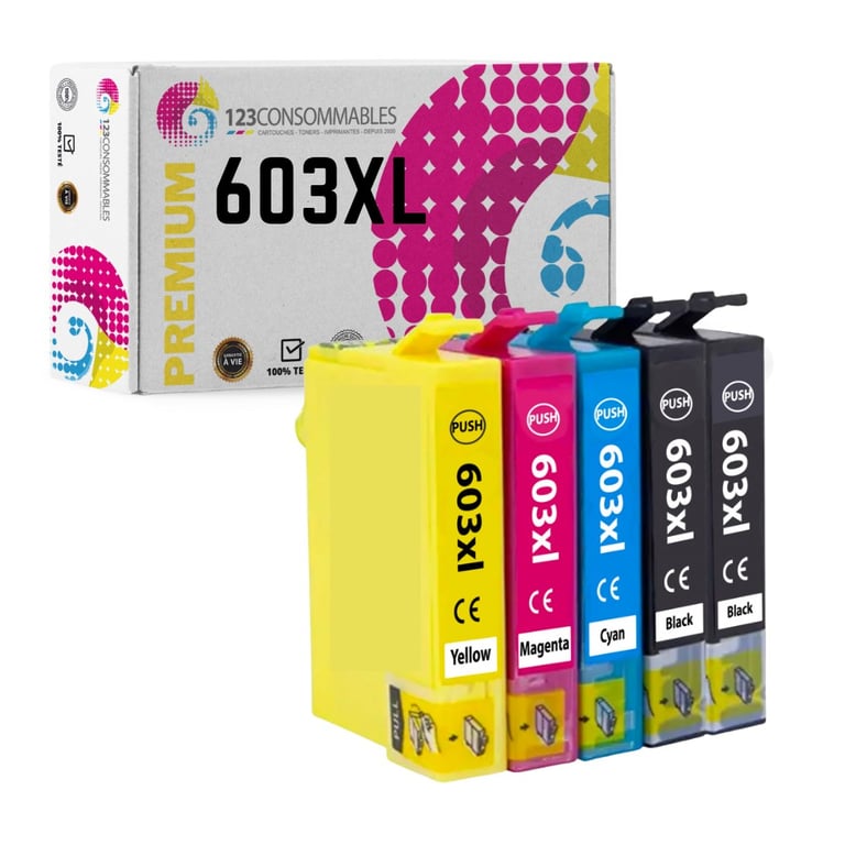 Pack 5 cartouches compatible avec EPSON 603 Neuf