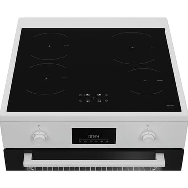 Cuisinière induction posable BEKO FBE69303MWC 4 foyers four chaleur brassée 72 L inox noir