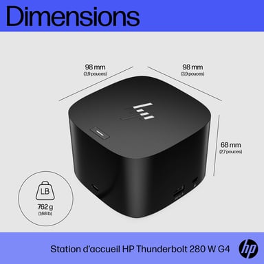 HP Thunderbolt Docking Station 280 W G4 con cavo combinato