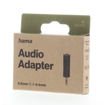 Adaptador de audio, toma macho de 3,5 mm - toma hembra de 6,3 m, estéreo