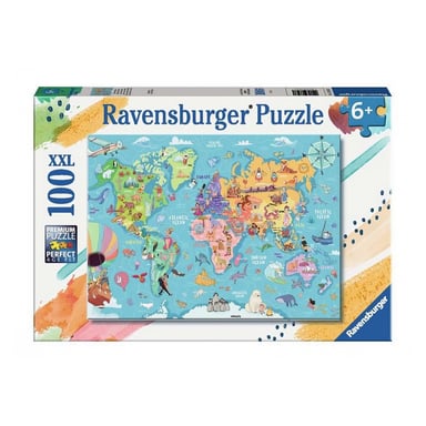Puzzle mapamundi XXL - 100 piezas para niños