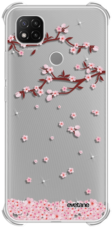 Evetane Coque Xiaomi Redmi 9C anti-choc souple angles renforcés transparente Motif Chute De Fleurs