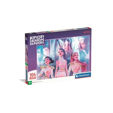 Clementoni K-Pop Demon Hunters - Puzzles 104 Pièces Super - Puzzle enfant - Dès 6 ans - Rumi Mira et Zoey - 48.5 x 33.3 - vue 1