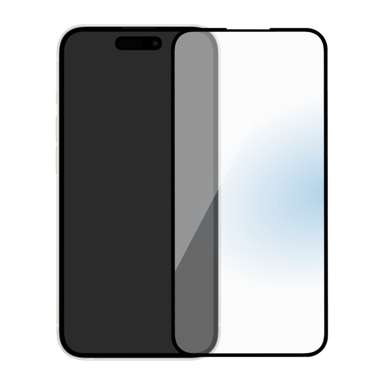 Protezione dello schermo in vetro temperato con bordo curvo antibatterico per Apple iPhone 15 Pro Max, nero