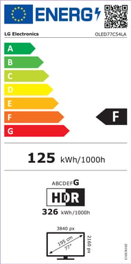 LG OLED evo AI OLED77C54LA 195,6 cm (77'') 4K Ultra HD Smart TV Wifi Noir