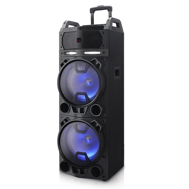 Aiwa Kbtus-900 Karaoke 100w/ Bluetooth/ Fm / Usb Reproductor/ 2 Micrófonos/ Luces Led/trolley