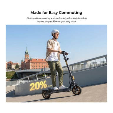 Patinete Eléctrico Ausom K20, Motor 1100W y Batería 648Wh, Autonomía 70km, Suspensión ShocFree, Bloqueo NFC, Patinete Plegable