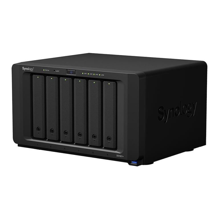 Synology DiskStation DS1621+ servidor de almacenamiento NAS Escritorio Ryzen Embedded V1500B 4 GB DDR4 0 TB DiskStation Manager Negro