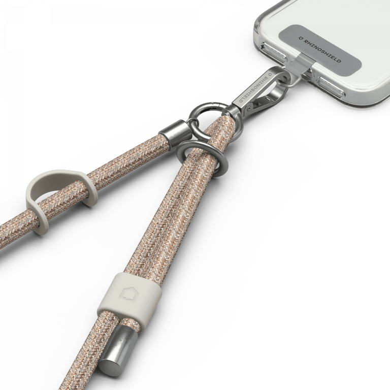 RhinoShield Lanière Dragonne tressée Fabriquée à partir de matériaux recyclés longueur ajustable dragonne résistante couleurs tendances Adaptateur pour lanière de téléphone inclus Or Neuf