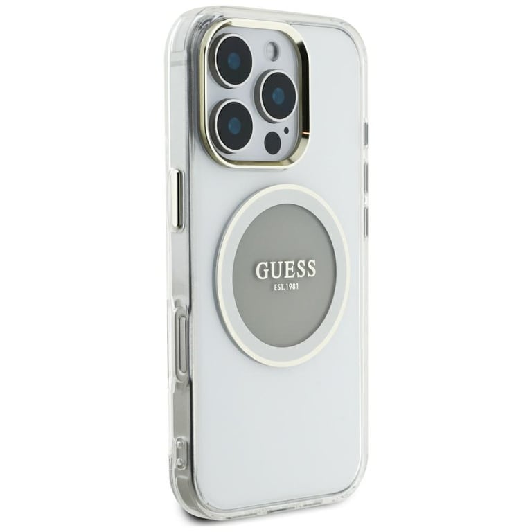 Coque Guess IML Metal Colored Circle Classic Logo MagSafe pour iPhone 16 Pro Max - vue 6