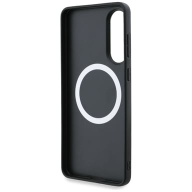 Etui BMW Leather Oversized Stripes MagSafe do Samsung Galaxy S25 Edge czarny