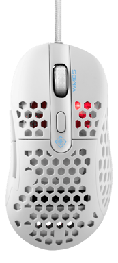 DELTACO GAMING - WHITE LINE WM85 - Ratón óptico para juegos 6400 DPI, 1000 Hz, ultraligero, RGB, 6 botones