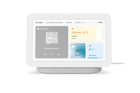 Altavoz inteligente inalámbrico Google Nest Hub de 2ª generación con Bluetooth y Wi Fi y pantalla conectada, Pebble