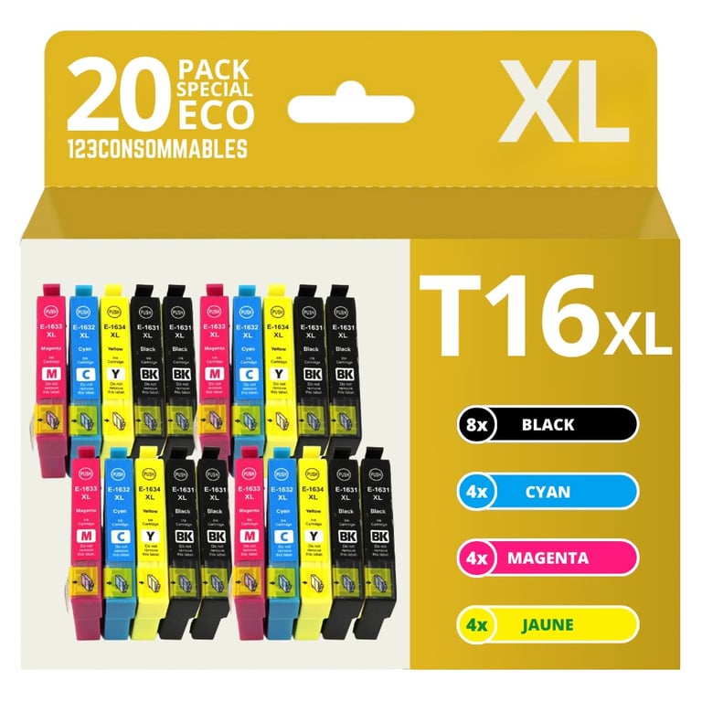Pack 20 cartouches compatibles EPSON 16XL Neuf
