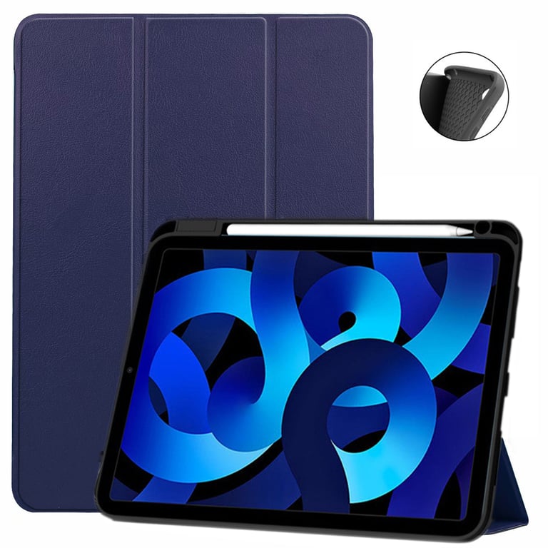 Etui Apple iPad 10,9 pouces 2022 Smartcover bleu avec porte stylet - Housse  bleue coque de